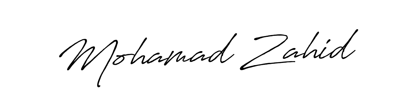 How to make Mohamad Zahid name signature. Use Antro_Vectra_Bolder style for creating short signs online. This is the latest handwritten sign. Mohamad Zahid signature style 7 images and pictures png