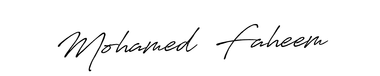 Create a beautiful signature design for name Mohamed  Faheem. With this signature (Antro_Vectra_Bolder) fonts, you can make a handwritten signature for free. Mohamed  Faheem signature style 7 images and pictures png