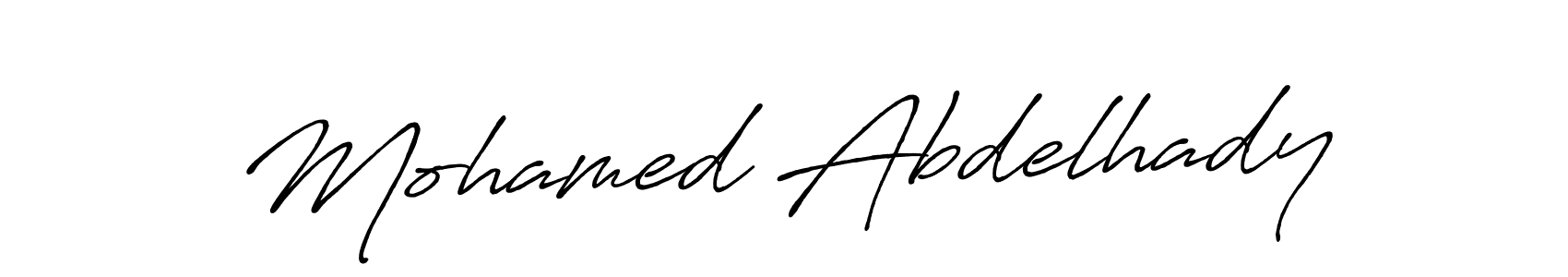 How to make Mohamed Abdelhady name signature. Use Antro_Vectra_Bolder style for creating short signs online. This is the latest handwritten sign. Mohamed Abdelhady signature style 7 images and pictures png