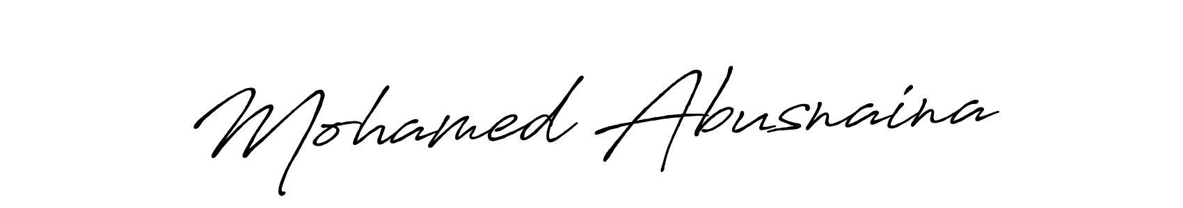 Make a beautiful signature design for name Mohamed Abusnaina. With this signature (Antro_Vectra_Bolder) style, you can create a handwritten signature for free. Mohamed Abusnaina signature style 7 images and pictures png