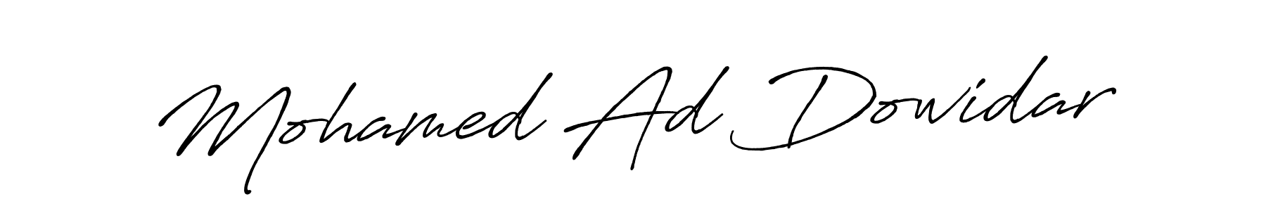 How to make Mohamed Ad Dowidar name signature. Use Antro_Vectra_Bolder style for creating short signs online. This is the latest handwritten sign. Mohamed Ad Dowidar signature style 7 images and pictures png