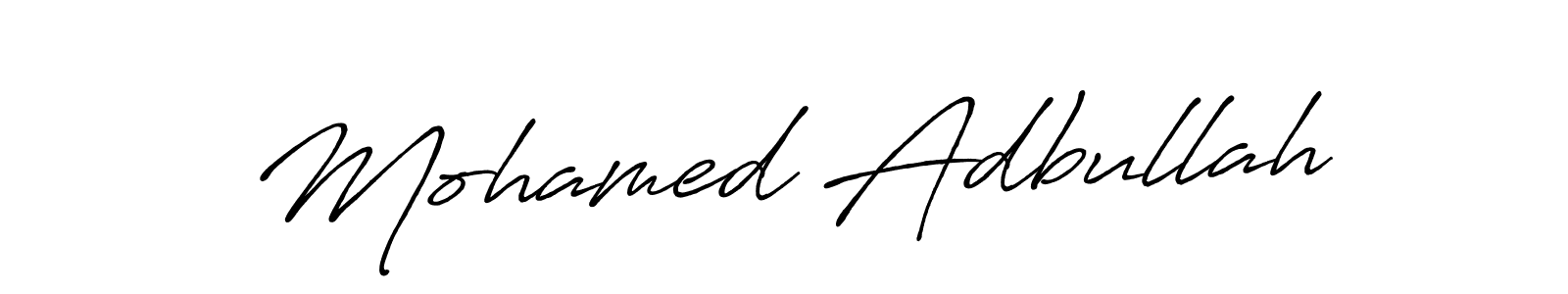 How to make Mohamed Adbullah name signature. Use Antro_Vectra_Bolder style for creating short signs online. This is the latest handwritten sign. Mohamed Adbullah signature style 7 images and pictures png