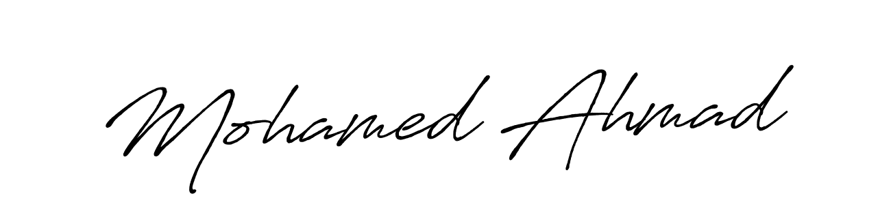 Create a beautiful signature design for name Mohamed Ahmad. With this signature (Antro_Vectra_Bolder) fonts, you can make a handwritten signature for free. Mohamed Ahmad signature style 7 images and pictures png