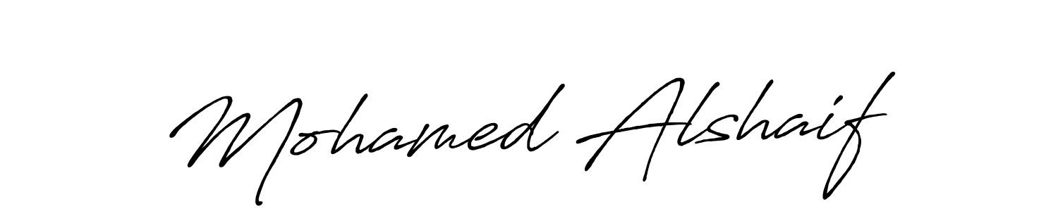 Design your own signature with our free online signature maker. With this signature software, you can create a handwritten (Antro_Vectra_Bolder) signature for name Mohamed Alshaif. Mohamed Alshaif signature style 7 images and pictures png