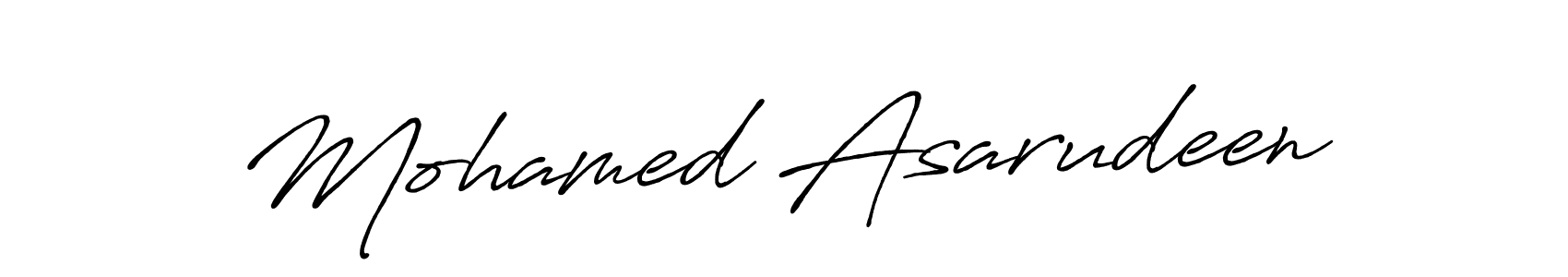 Create a beautiful signature design for name Mohamed Asarudeen. With this signature (Antro_Vectra_Bolder) fonts, you can make a handwritten signature for free. Mohamed Asarudeen signature style 7 images and pictures png