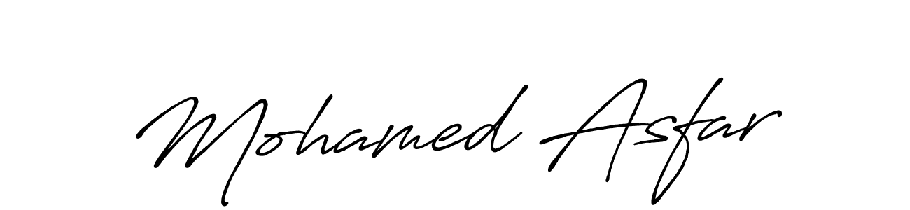 Design your own signature with our free online signature maker. With this signature software, you can create a handwritten (Antro_Vectra_Bolder) signature for name Mohamed Asfar. Mohamed Asfar signature style 7 images and pictures png