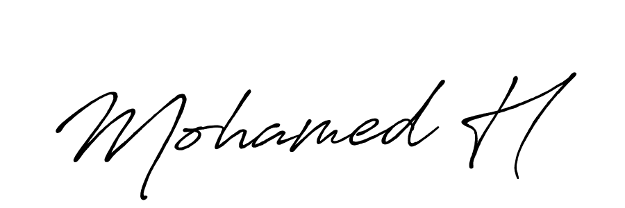 Mohamed H stylish signature style. Best Handwritten Sign (Antro_Vectra_Bolder) for my name. Handwritten Signature Collection Ideas for my name Mohamed H. Mohamed H signature style 7 images and pictures png