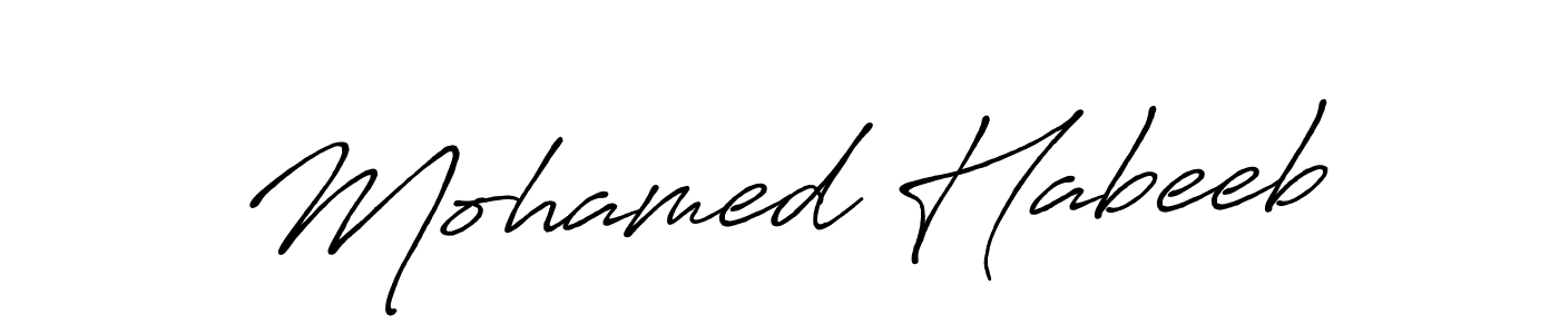Make a beautiful signature design for name Mohamed Habeeb. With this signature (Antro_Vectra_Bolder) style, you can create a handwritten signature for free. Mohamed Habeeb signature style 7 images and pictures png