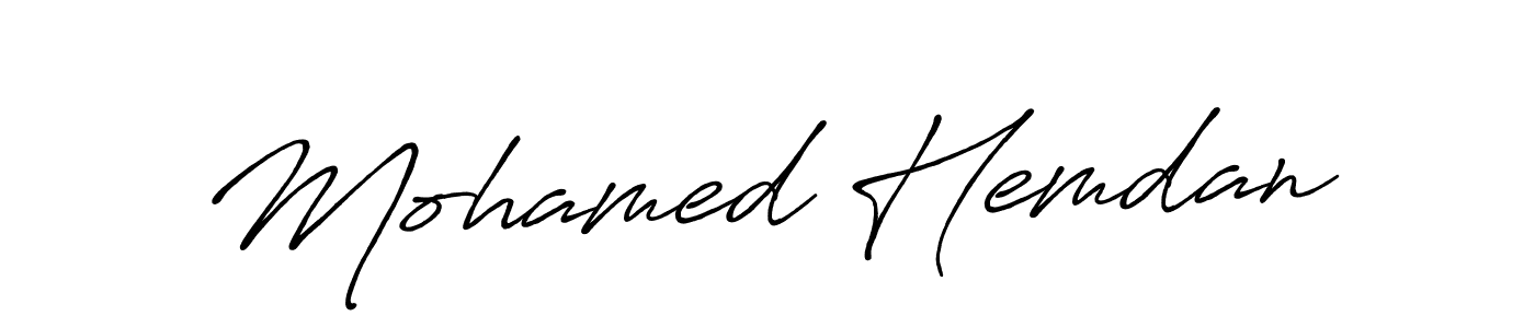 Make a beautiful signature design for name Mohamed Hemdan. With this signature (Antro_Vectra_Bolder) style, you can create a handwritten signature for free. Mohamed Hemdan signature style 7 images and pictures png