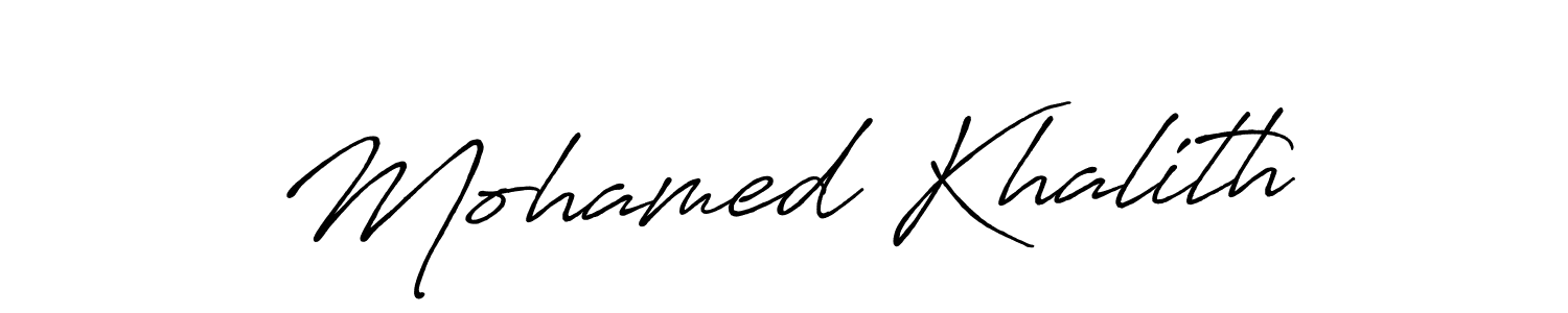 Make a beautiful signature design for name Mohamed Khalith. With this signature (Antro_Vectra_Bolder) style, you can create a handwritten signature for free. Mohamed Khalith signature style 7 images and pictures png