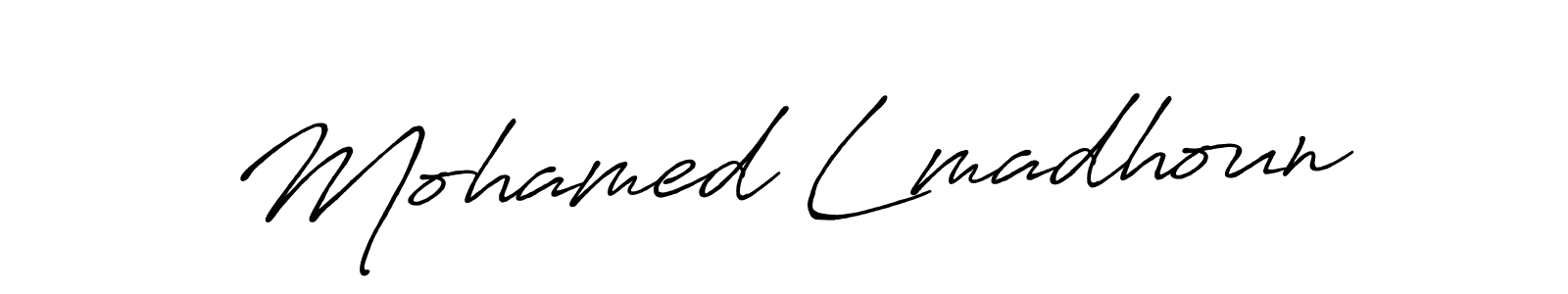 Create a beautiful signature design for name Mohamed Lmadhoun. With this signature (Antro_Vectra_Bolder) fonts, you can make a handwritten signature for free. Mohamed Lmadhoun signature style 7 images and pictures png