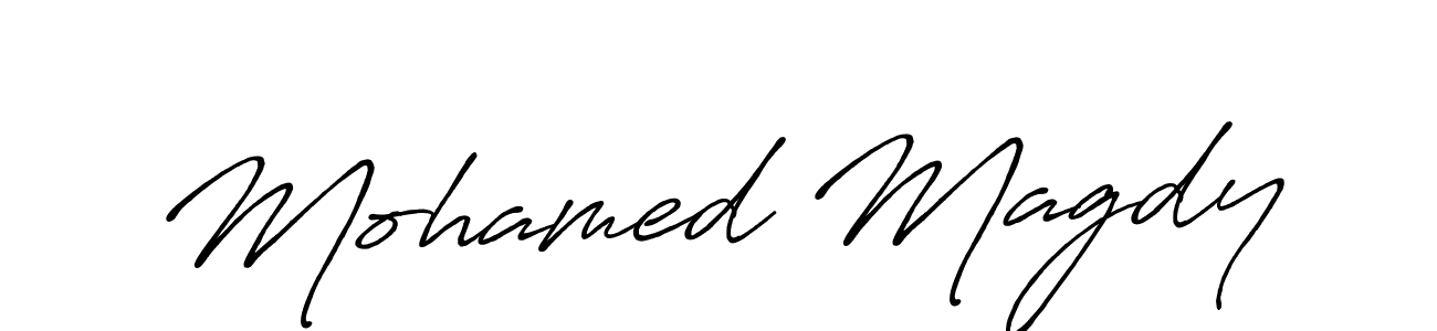 Create a beautiful signature design for name Mohamed Magdy. With this signature (Antro_Vectra_Bolder) fonts, you can make a handwritten signature for free. Mohamed Magdy signature style 7 images and pictures png