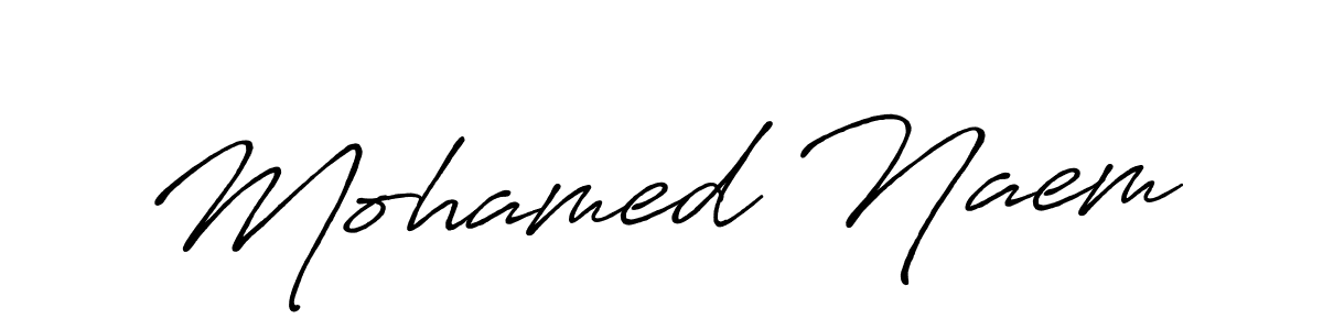 Create a beautiful signature design for name Mohamed Naem. With this signature (Antro_Vectra_Bolder) fonts, you can make a handwritten signature for free. Mohamed Naem signature style 7 images and pictures png