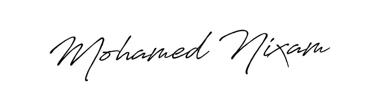 Use a signature maker to create a handwritten signature online. With this signature software, you can design (Antro_Vectra_Bolder) your own signature for name Mohamed Nixam. Mohamed Nixam signature style 7 images and pictures png