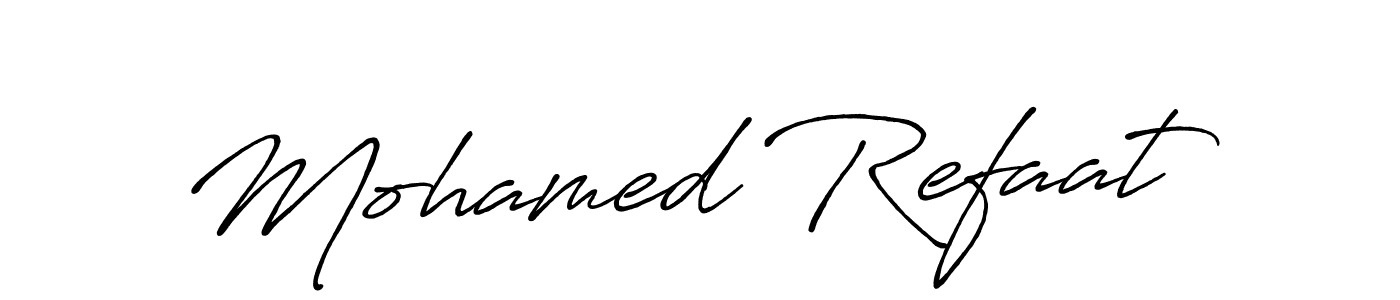 How to make Mohamed Refaat name signature. Use Antro_Vectra_Bolder style for creating short signs online. This is the latest handwritten sign. Mohamed Refaat signature style 7 images and pictures png
