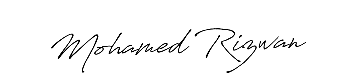 Make a beautiful signature design for name Mohamed Rizwan. With this signature (Antro_Vectra_Bolder) style, you can create a handwritten signature for free. Mohamed Rizwan signature style 7 images and pictures png
