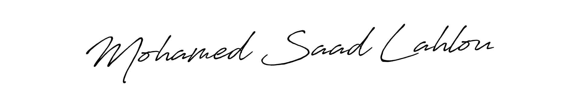 Create a beautiful signature design for name Mohamed Saad Lahlou. With this signature (Antro_Vectra_Bolder) fonts, you can make a handwritten signature for free. Mohamed Saad Lahlou signature style 7 images and pictures png