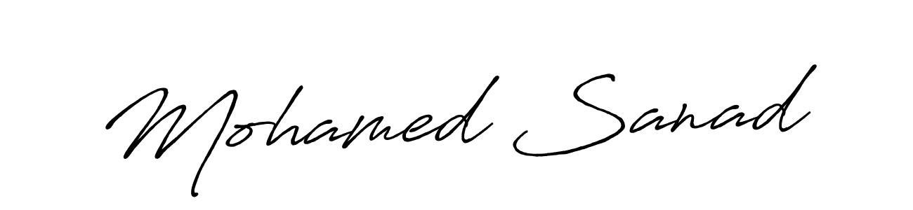 Create a beautiful signature design for name Mohamed Sanad. With this signature (Antro_Vectra_Bolder) fonts, you can make a handwritten signature for free. Mohamed Sanad signature style 7 images and pictures png