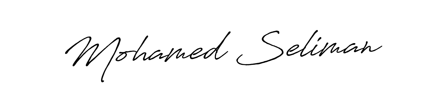 Create a beautiful signature design for name Mohamed Seliman. With this signature (Antro_Vectra_Bolder) fonts, you can make a handwritten signature for free. Mohamed Seliman signature style 7 images and pictures png