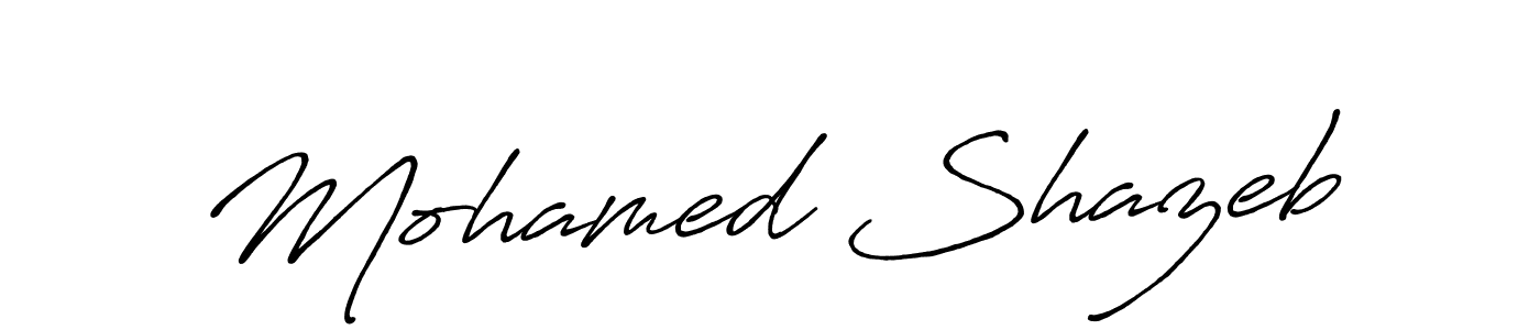 Make a beautiful signature design for name Mohamed Shazeb. With this signature (Antro_Vectra_Bolder) style, you can create a handwritten signature for free. Mohamed Shazeb signature style 7 images and pictures png