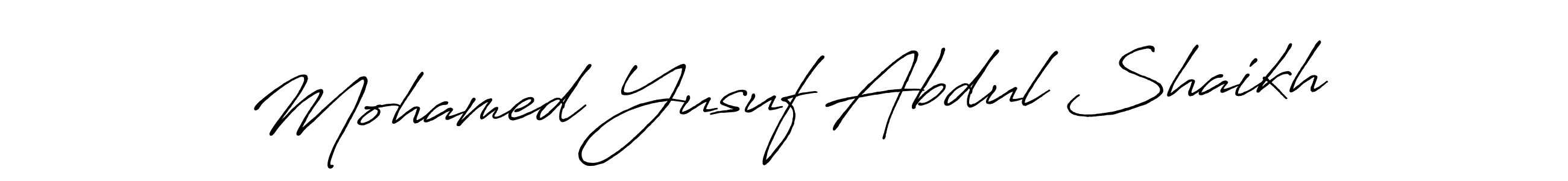 How to make Mohamed Yusuf Abdul Shaikh name signature. Use Antro_Vectra_Bolder style for creating short signs online. This is the latest handwritten sign. Mohamed Yusuf Abdul Shaikh signature style 7 images and pictures png