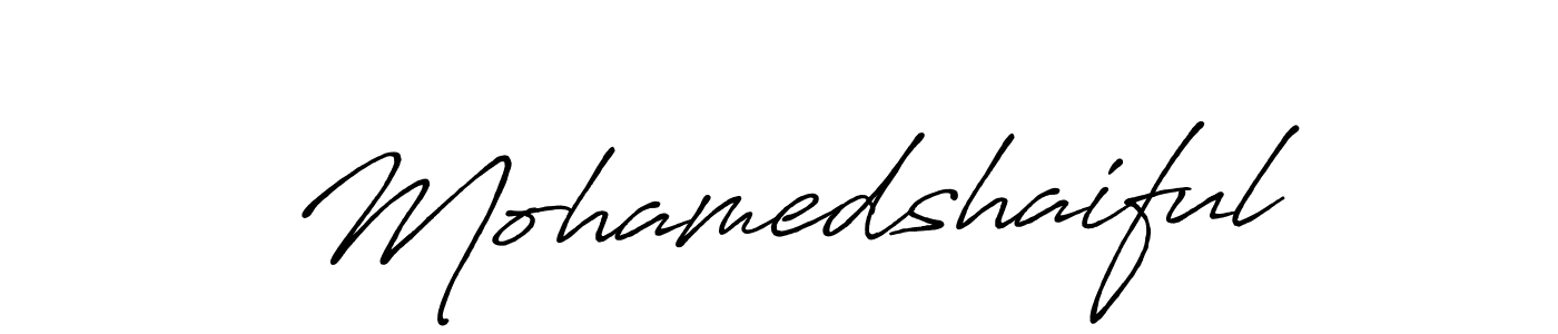 How to make Mohamedshaiful name signature. Use Antro_Vectra_Bolder style for creating short signs online. This is the latest handwritten sign. Mohamedshaiful signature style 7 images and pictures png