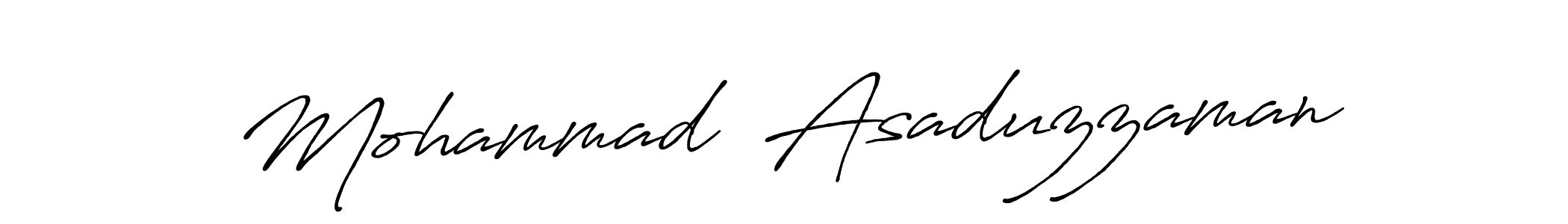 The best way (Antro_Vectra_Bolder) to make a short signature is to pick only two or three words in your name. The name Mohammad  Asaduzzaman include a total of six letters. For converting this name. Mohammad  Asaduzzaman signature style 7 images and pictures png