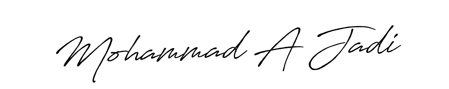 How to make Mohammad A Jadi name signature. Use Antro_Vectra_Bolder style for creating short signs online. This is the latest handwritten sign. Mohammad A Jadi signature style 7 images and pictures png