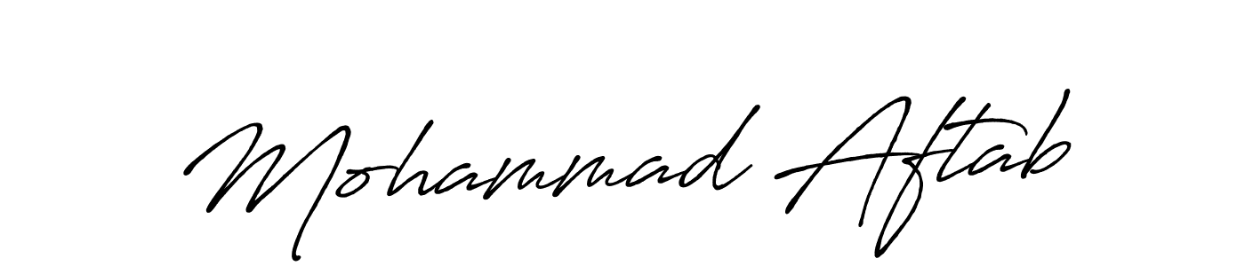 How to make Mohammad Aftab name signature. Use Antro_Vectra_Bolder style for creating short signs online. This is the latest handwritten sign. Mohammad Aftab signature style 7 images and pictures png