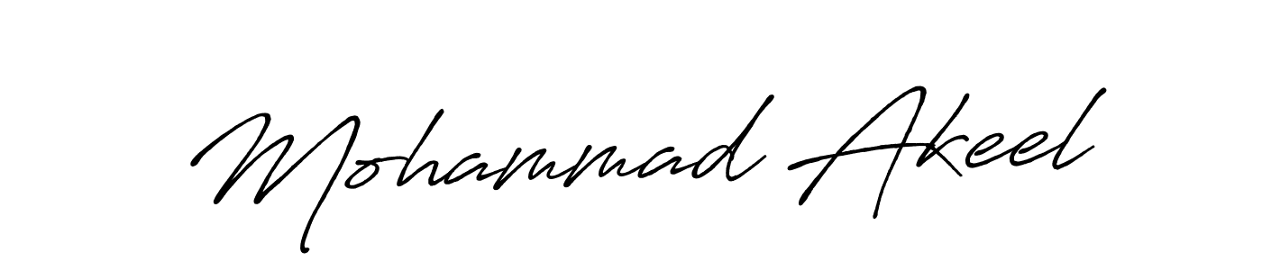 Make a beautiful signature design for name Mohammad Akeel. With this signature (Antro_Vectra_Bolder) style, you can create a handwritten signature for free. Mohammad Akeel signature style 7 images and pictures png