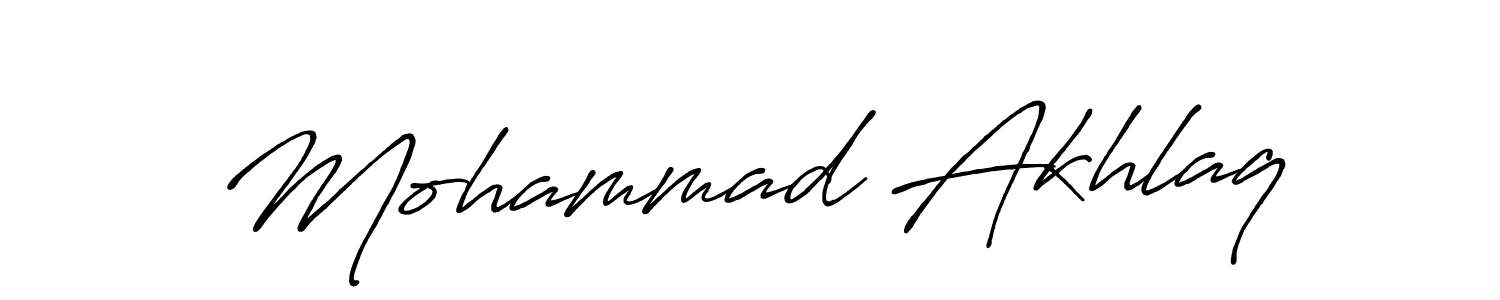 Make a beautiful signature design for name Mohammad Akhlaq. With this signature (Antro_Vectra_Bolder) style, you can create a handwritten signature for free. Mohammad Akhlaq signature style 7 images and pictures png