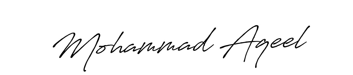 Make a beautiful signature design for name Mohammad Aqeel. With this signature (Antro_Vectra_Bolder) style, you can create a handwritten signature for free. Mohammad Aqeel signature style 7 images and pictures png