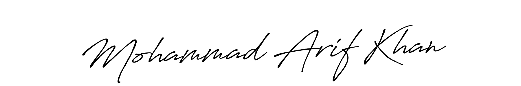 Create a beautiful signature design for name Mohammad Arif Khan. With this signature (Antro_Vectra_Bolder) fonts, you can make a handwritten signature for free. Mohammad Arif Khan signature style 7 images and pictures png