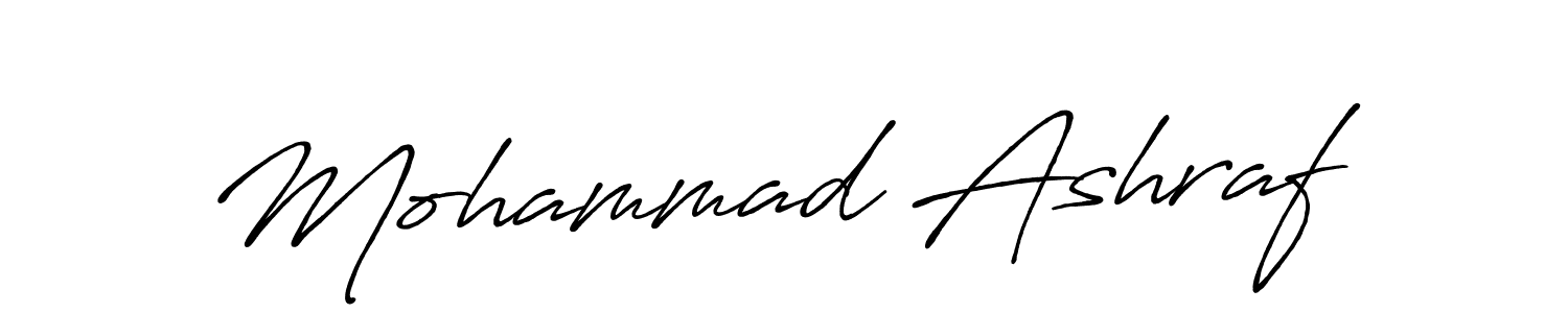 How to make Mohammad Ashraf name signature. Use Antro_Vectra_Bolder style for creating short signs online. This is the latest handwritten sign. Mohammad Ashraf signature style 7 images and pictures png