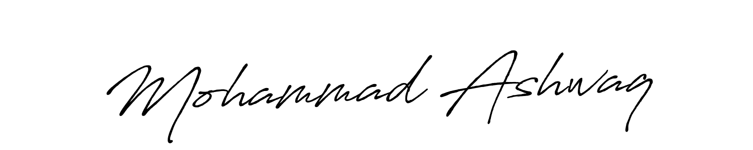 How to make Mohammad Ashwaq name signature. Use Antro_Vectra_Bolder style for creating short signs online. This is the latest handwritten sign. Mohammad Ashwaq signature style 7 images and pictures png