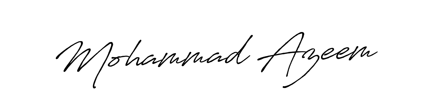 How to make Mohammad Azeem name signature. Use Antro_Vectra_Bolder style for creating short signs online. This is the latest handwritten sign. Mohammad Azeem signature style 7 images and pictures png