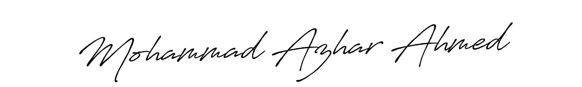How to make Mohammad Azhar Ahmed name signature. Use Antro_Vectra_Bolder style for creating short signs online. This is the latest handwritten sign. Mohammad Azhar Ahmed signature style 7 images and pictures png
