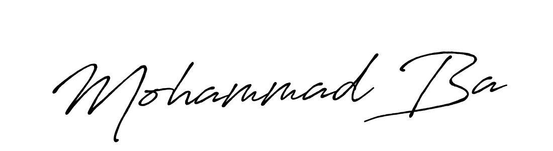 Use a signature maker to create a handwritten signature online. With this signature software, you can design (Antro_Vectra_Bolder) your own signature for name Mohammad Ba. Mohammad Ba signature style 7 images and pictures png