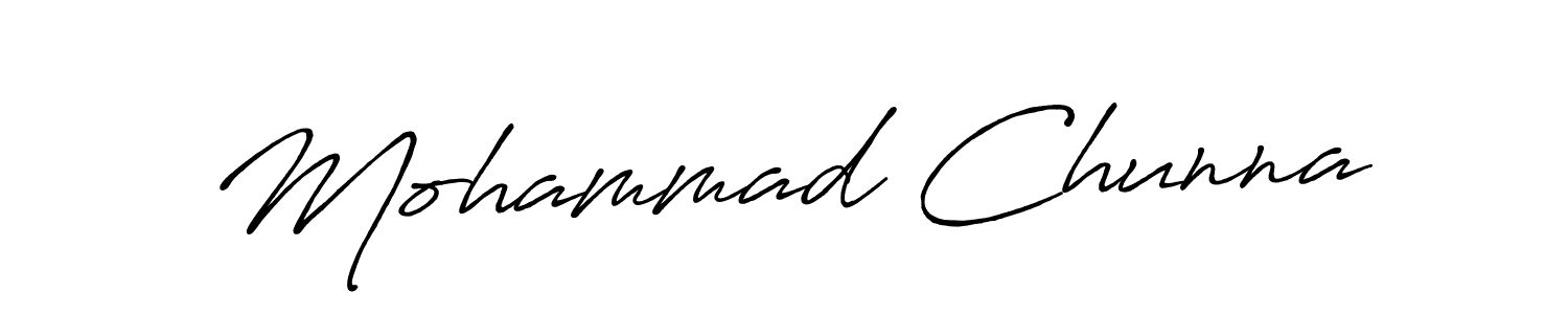 Antro_Vectra_Bolder is a professional signature style that is perfect for those who want to add a touch of class to their signature. It is also a great choice for those who want to make their signature more unique. Get Mohammad Chunna name to fancy signature for free. Mohammad Chunna signature style 7 images and pictures png