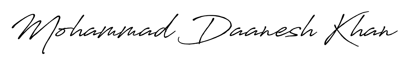 A sleek calligraphic signature for name Mohammad Daanesh Khan utilizing Antro_Vectra_Bolder styling. Great for adding personal signatures to photos and art. Mohammad Daanesh Khan signature style 7 images and pictures png