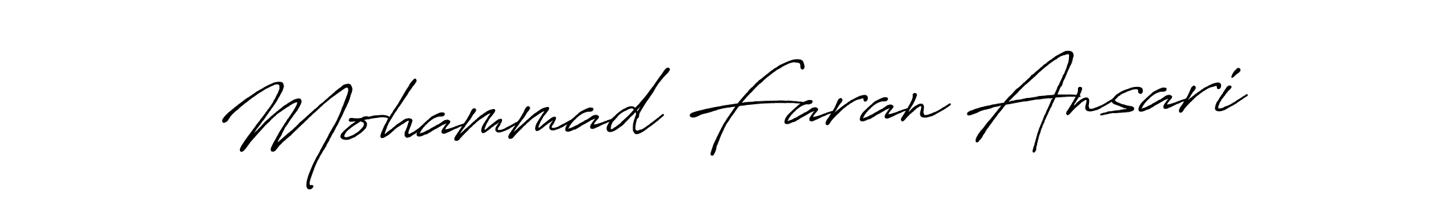 Antro_Vectra_Bolder is a professional signature style that is perfect for those who want to add a touch of class to their signature. It is also a great choice for those who want to make their signature more unique. Get Mohammad Faran Ansari name to fancy signature for free. Mohammad Faran Ansari signature style 7 images and pictures png