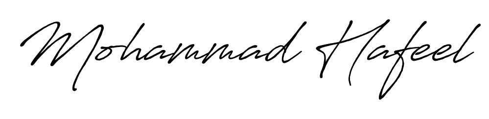 A classic penmanship look for Mohammad Hafeel. The Antro_Vectra_Bolder font brings timeless elegance and confidence to every signed document. Mohammad Hafeel signature style 7 images and pictures png