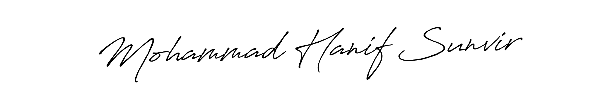 Make a beautiful signature design for name Mohammad Hanif Sunvir. With this signature (Antro_Vectra_Bolder) style, you can create a handwritten signature for free. Mohammad Hanif Sunvir signature style 7 images and pictures png