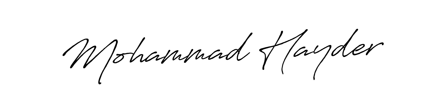 The best way (Antro_Vectra_Bolder) to make a short signature is to pick only two or three words in your name. The name Mohammad Hayder include a total of six letters. For converting this name. Mohammad Hayder signature style 7 images and pictures png