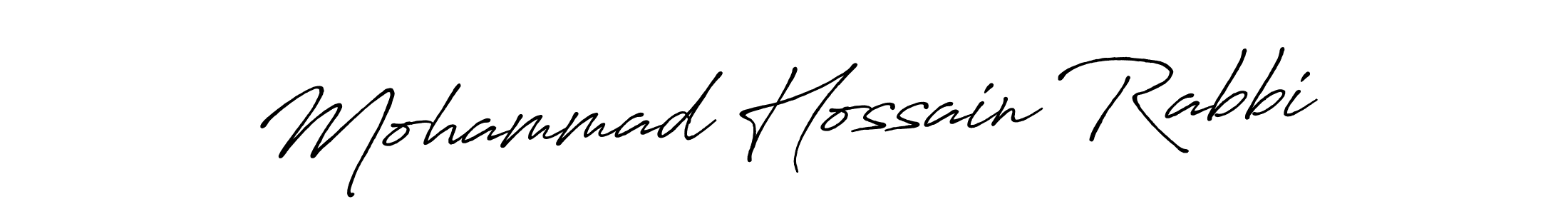 Create a beautiful signature design for name Mohammad Hossain Rabbi. With this signature (Antro_Vectra_Bolder) fonts, you can make a handwritten signature for free. Mohammad Hossain Rabbi signature style 7 images and pictures png