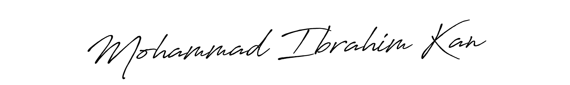 How to make Mohammad Ibrahim Kan name signature. Use Antro_Vectra_Bolder style for creating short signs online. This is the latest handwritten sign. Mohammad Ibrahim Kan signature style 7 images and pictures png