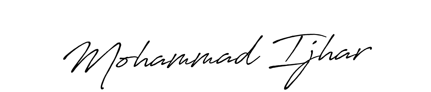 if you are searching for the best signature style for your name Mohammad Ijhar. so please give up your signature search. here we have designed multiple signature styles  using Antro_Vectra_Bolder. Mohammad Ijhar signature style 7 images and pictures png