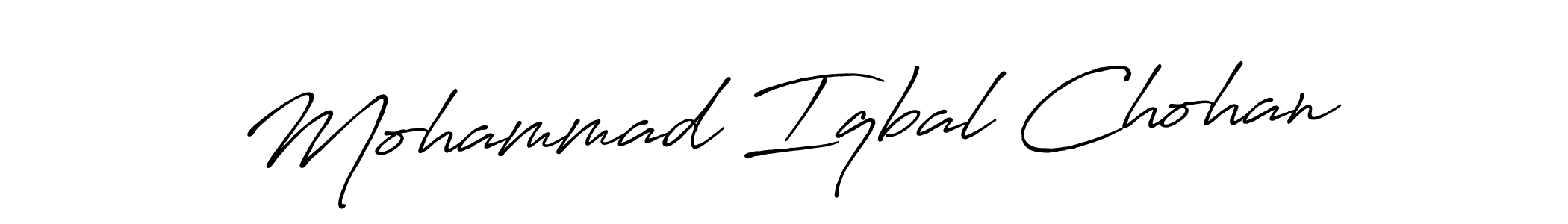 Create a beautiful signature design for name Mohammad Iqbal Chohan. With this signature (Antro_Vectra_Bolder) fonts, you can make a handwritten signature for free. Mohammad Iqbal Chohan signature style 7 images and pictures png