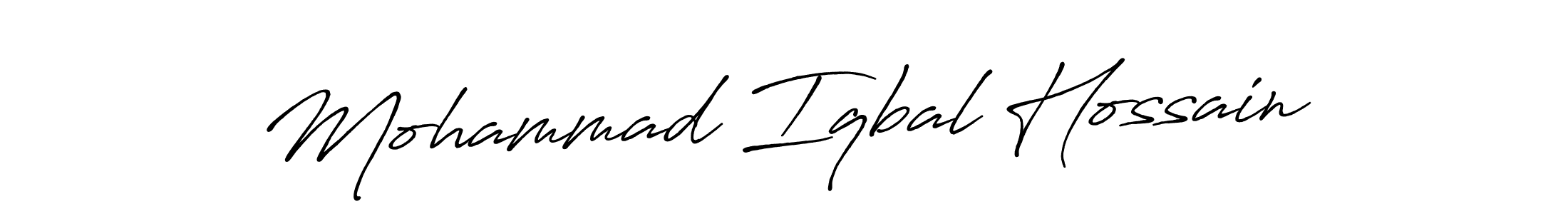 Design your own signature with our free online signature maker. With this signature software, you can create a handwritten (Antro_Vectra_Bolder) signature for name Mohammad Iqbal Hossain. Mohammad Iqbal Hossain signature style 7 images and pictures png