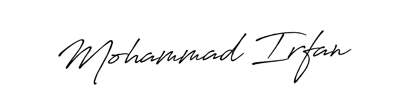 Design your own signature with our free online signature maker. With this signature software, you can create a handwritten (Antro_Vectra_Bolder) signature for name Mohammad Irfan. Mohammad Irfan signature style 7 images and pictures png